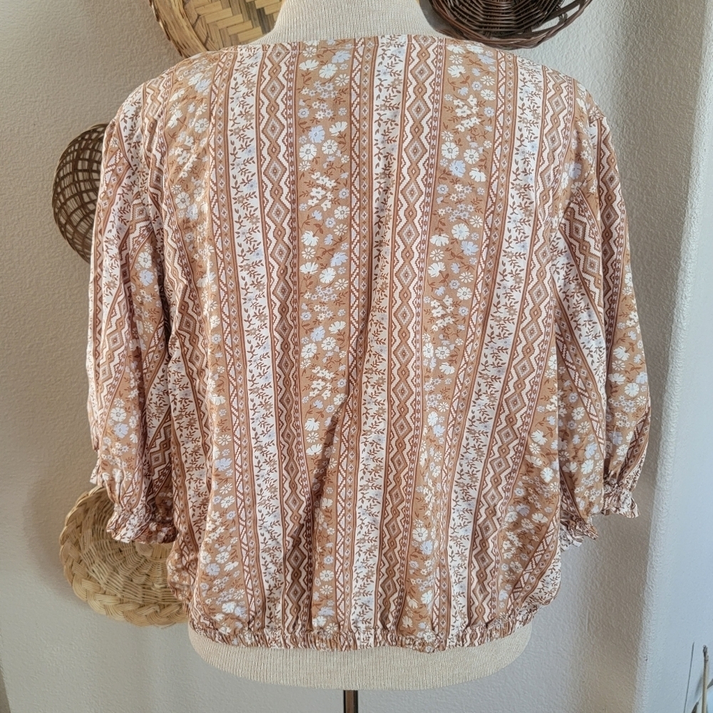 Wrangler Retro Bohemian Floral Print Women's Top SZ L - Picture 3 of 5